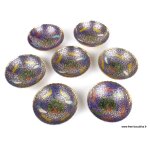 Bols d'offrandes laiton maill bleu 10 cm