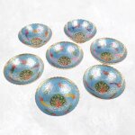 Bols d'offrandes laiton maill bleu ciel 10 cm