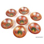 Bols d'offrandes laiton maill rouge 10 cm