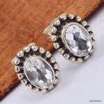 Boucles d'oreilles clous en cristal de roche