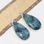 Boucles d'oreilles cyanite mermaid forme goutte
