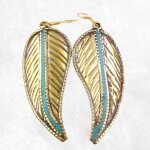 Boucles d'oreilles ethniques forme feuille
