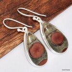 Boucles d'oreilles goutte obsidienne cacahute