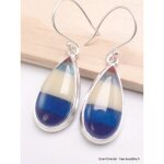 Boucles d'oreilles goutte surfite snowboard bleu jaune