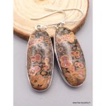 Boucles d'oreilles jaspe léopard ovales allongées Boucles d'oreilles jaspe léopard ovales allongées