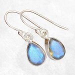 Boucles d'oreilles labradorite bleue goutte Boucles d'oreilles labradorite bleue goutte