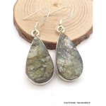 Boucles d'oreilles labradorite brutes forme goutte