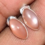 Boucles d'oreilles marquise pierre de lune sri lanka