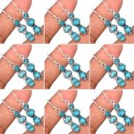 Boucles d'oreilles pendantes apatite bleu non
