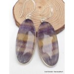 Boucles d'oreilles pendantes fluorite arc - en - ciel