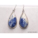 Boucles d'oreilles pendantes goutte en sodalite