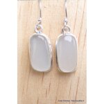 Boucles d'oreilles pierre de lune du sri lanka forme libre