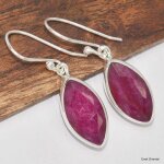 Boucles d'oreilles rubis indien marquise