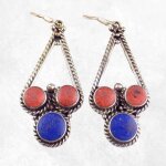 Boucles d'oreilles tibtaines mtal et rsine