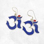 Boucles d'oreilles tibtaine om lapis lazuli