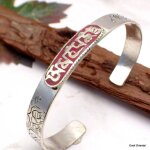 Bracelet bouddhiste tibtain mantra couleur corail