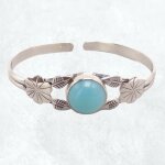 Bracelet calcdoine bleu paraiba forme jonc