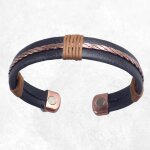 Bracelet magntique cuivre et faux cuir