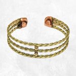 Bracelet magntique laiton et cuivre avec aimants