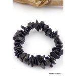 Bracelet perles chips agate noire Bracelet perles chips agate noire