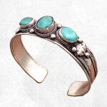 Bracelet tibtain 3 turquoises fantaisie