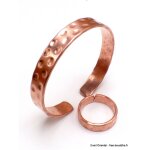 Bracelet tibétain + bague cuivre martelé Bracelet tibétain + bague cuivre martelé
