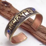 Bracelet tibétain cuivre et laiton mantra Bracelet tibétain cuivre et laiton mantra