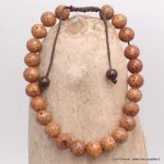 Bracelet tibtain mala vraies graines de lotus brun