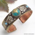 Bracelet tibétain om cuivre et métal Bracelet tibétain om cuivre et métal