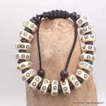 Bracelet tibtain os de buffle blanc sculpt