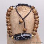 Bracelet tibtain os sculpt et dzi