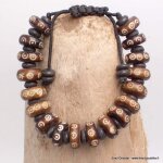 Bracelet tibtain os de yak brun sculpt