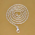 Chane argent cble 45 cm maille allonge