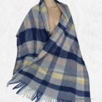 Chle charpe homme bleu  carreaux