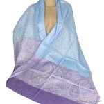 Chle cologique soie de bambou bleu parme