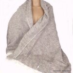 Chle ethnique laine de yak beige taupe