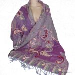 Chle pour femme en laine pourpre