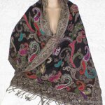 Chle pour femme marron noir multicolore