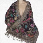Chle pour femme marron turquoise