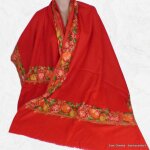 Chle pour femme rouge carmin brod fils