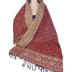 Chle npalais bordeau rouille motifs cachemire 100 x 200 cm