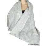 Chle npalais laine de yak bleu vert cru
