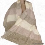 Chle nepalais rayures beige jaune