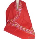 Chle oriental femme rouge brod perles