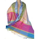 Chle en pure soie multicolore