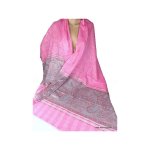 Chle rose bleu en laine fine