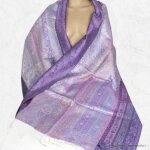 Chle violet mauve soie naturelle
