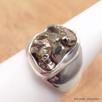Chevalire argent pyrite dore taille 55