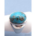 Chevalire ovale pour homme en turquoise avec pyrite taille 68