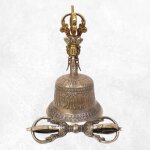 Cloche et dorjé tibétain en bronze 22 cm Cloche et dorjé tibétain en bronze 22 cm